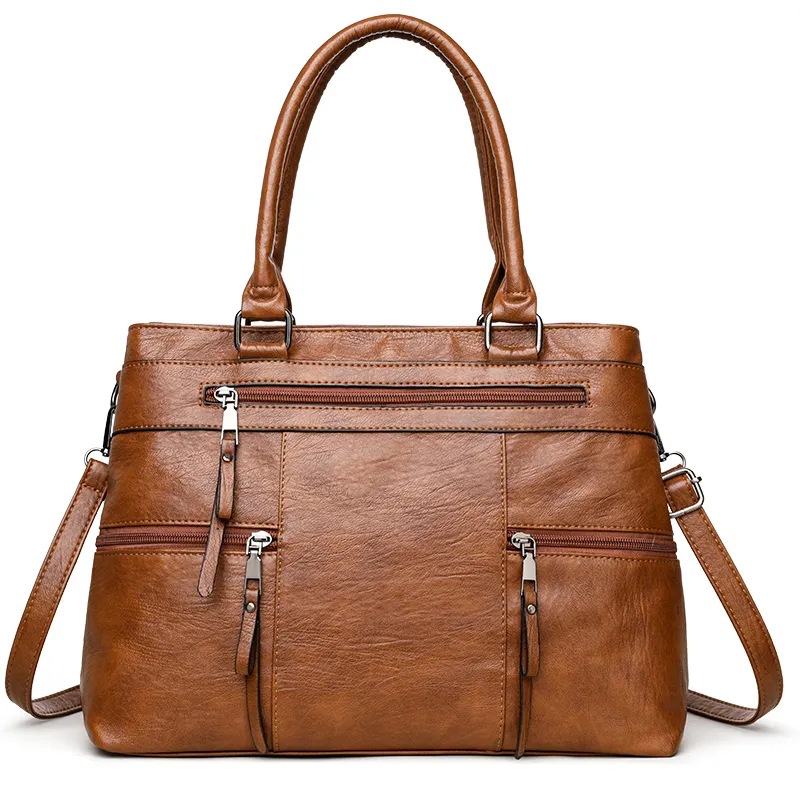 Women’s Vintage Multi-Compartment Shoulder Bag – Spacious Crossbody & Handbag