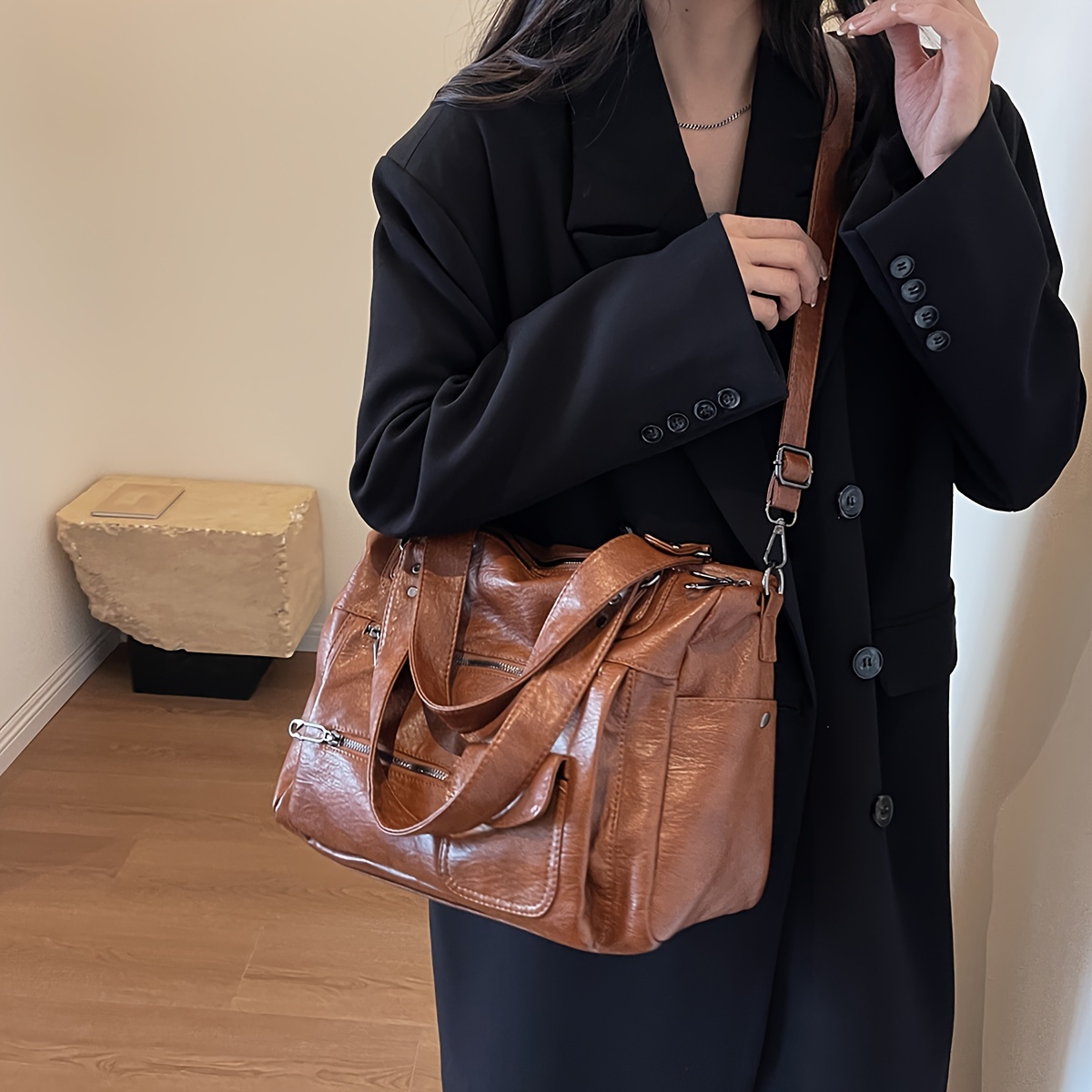 Vintage Large Capacity Travel Tote Bag – Elegant & Versatile for Everyday Use