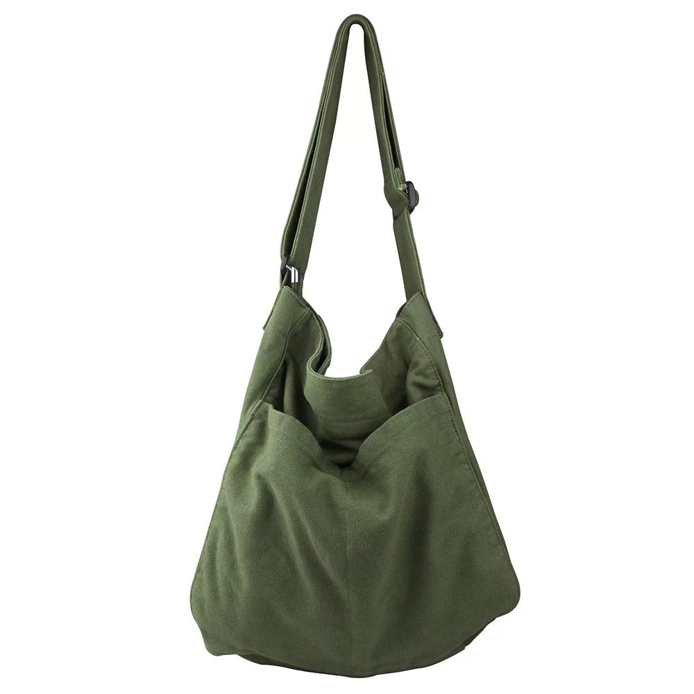 Unisex Canvas Shoulder Bag – Multi-Pocket Crossbody Bag for Work & Travel