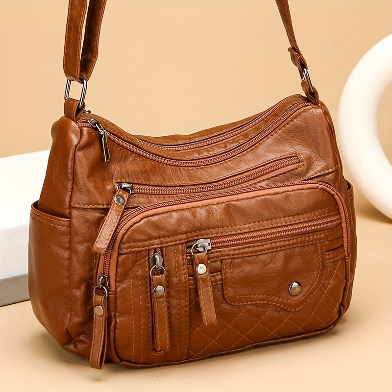 Women’s Large Capacity Soft Shoulder Bag – Lightweight Crossbody Purse
