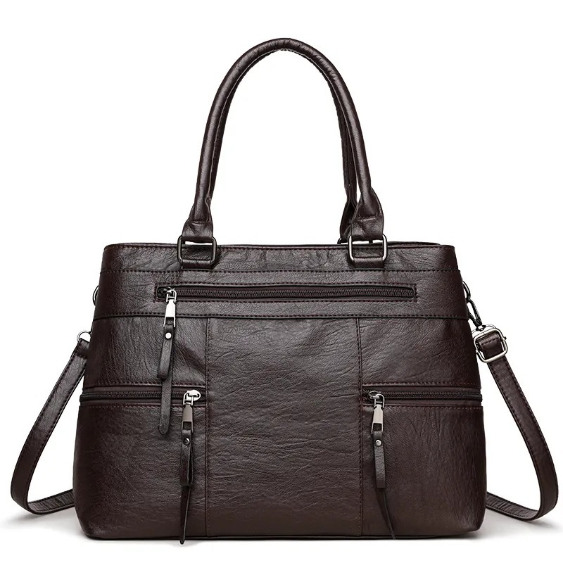 Women’s Vintage Multi-Compartment Shoulder Bag – Spacious Crossbody & Handbag