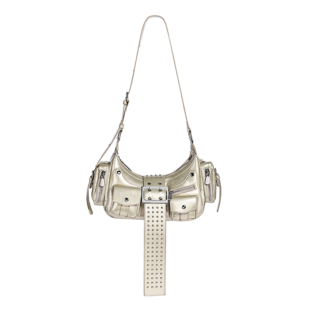Vintage Punk Studded Shoulder Bag