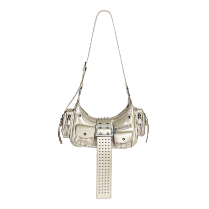 Vintage Punk Studded Shoulder Bag