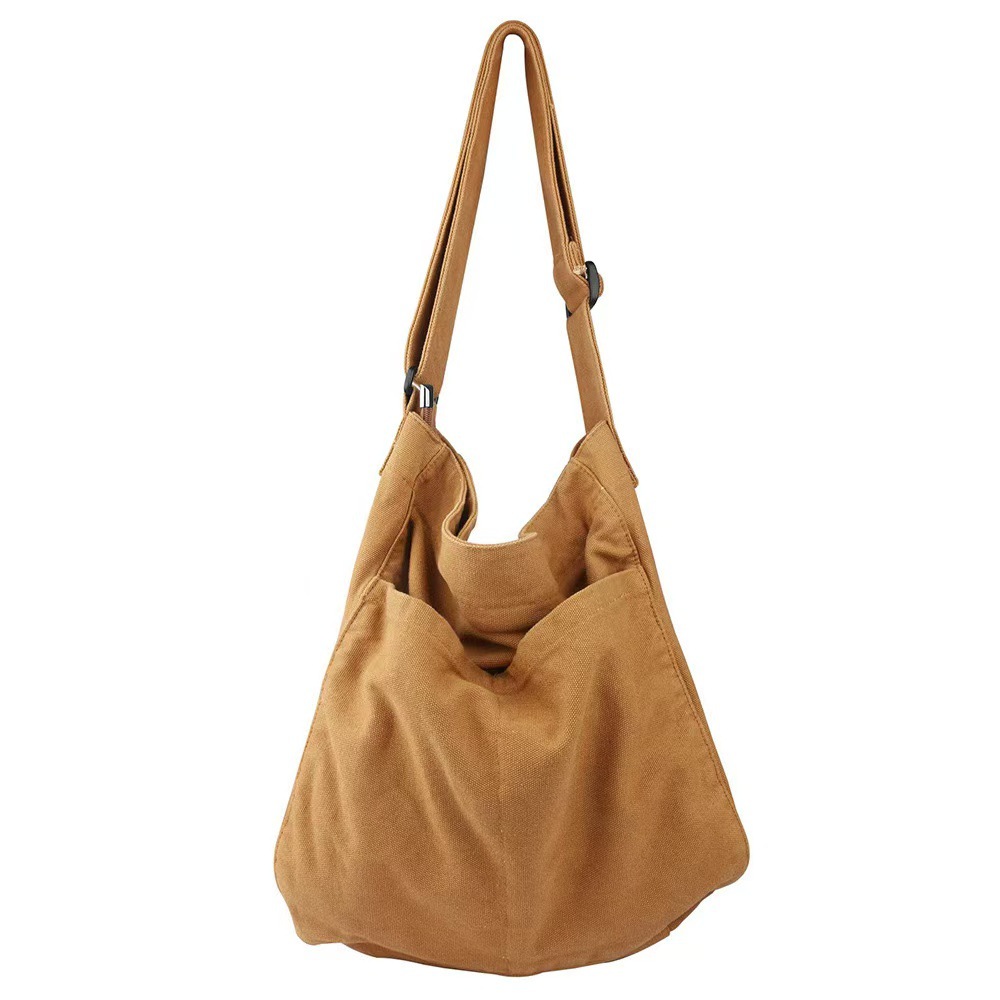 Unisex Canvas Shoulder Bag – Multi-Pocket Crossbody Bag for Work & Travel