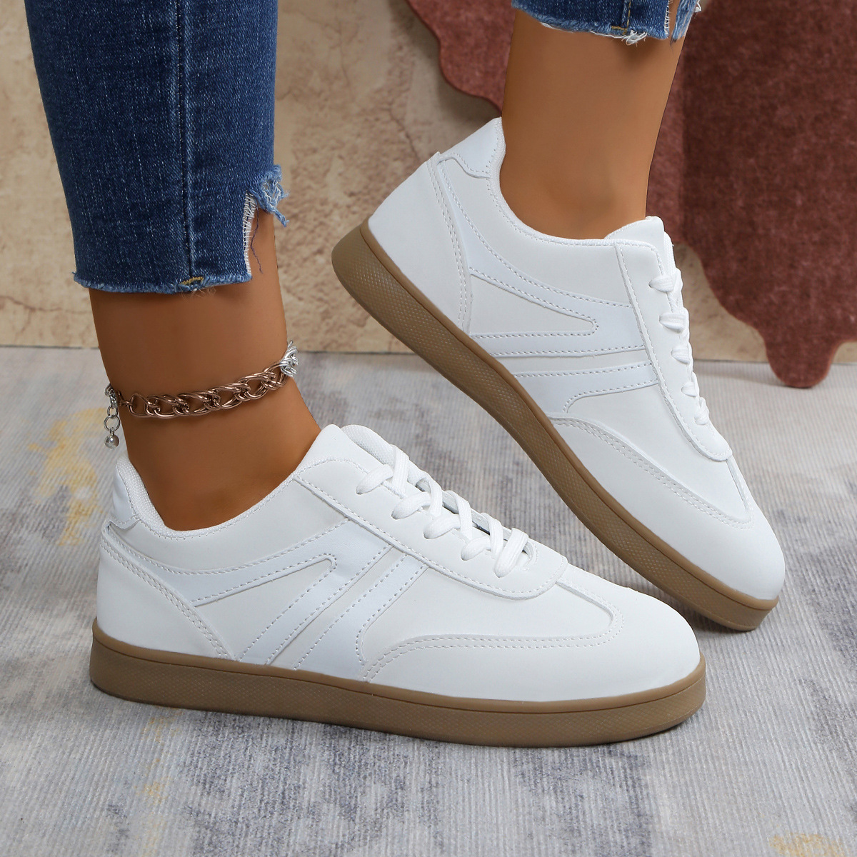 未弄好-----Women’s Vintage Casual Platform Sneakers – Comfortable Round Toe & Easy-to-Match Style