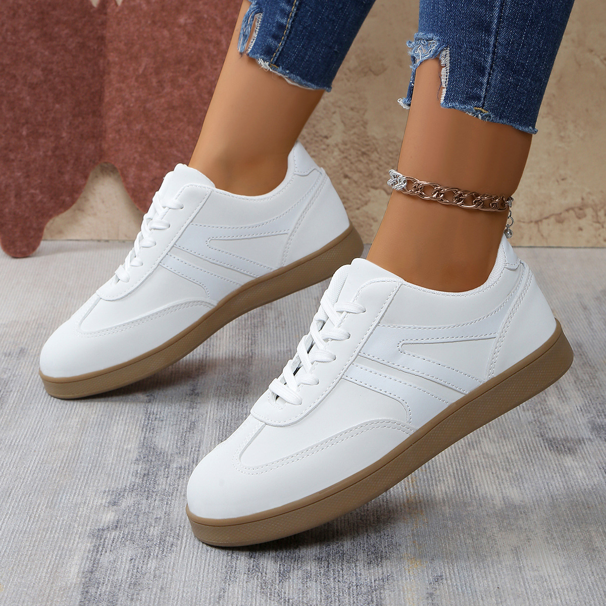 未弄好-----Women’s Vintage Casual Platform Sneakers – Comfortable Round Toe & Easy-to-Match Style