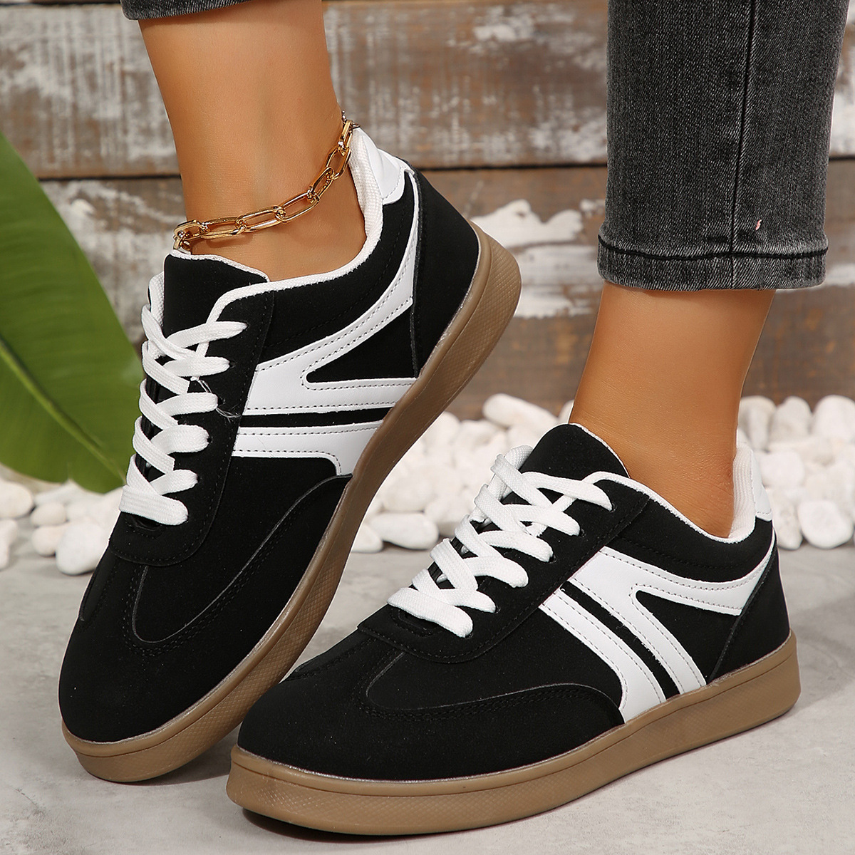 未弄好-----Women’s Vintage Casual Platform Sneakers – Comfortable Round Toe & Easy-to-Match Style