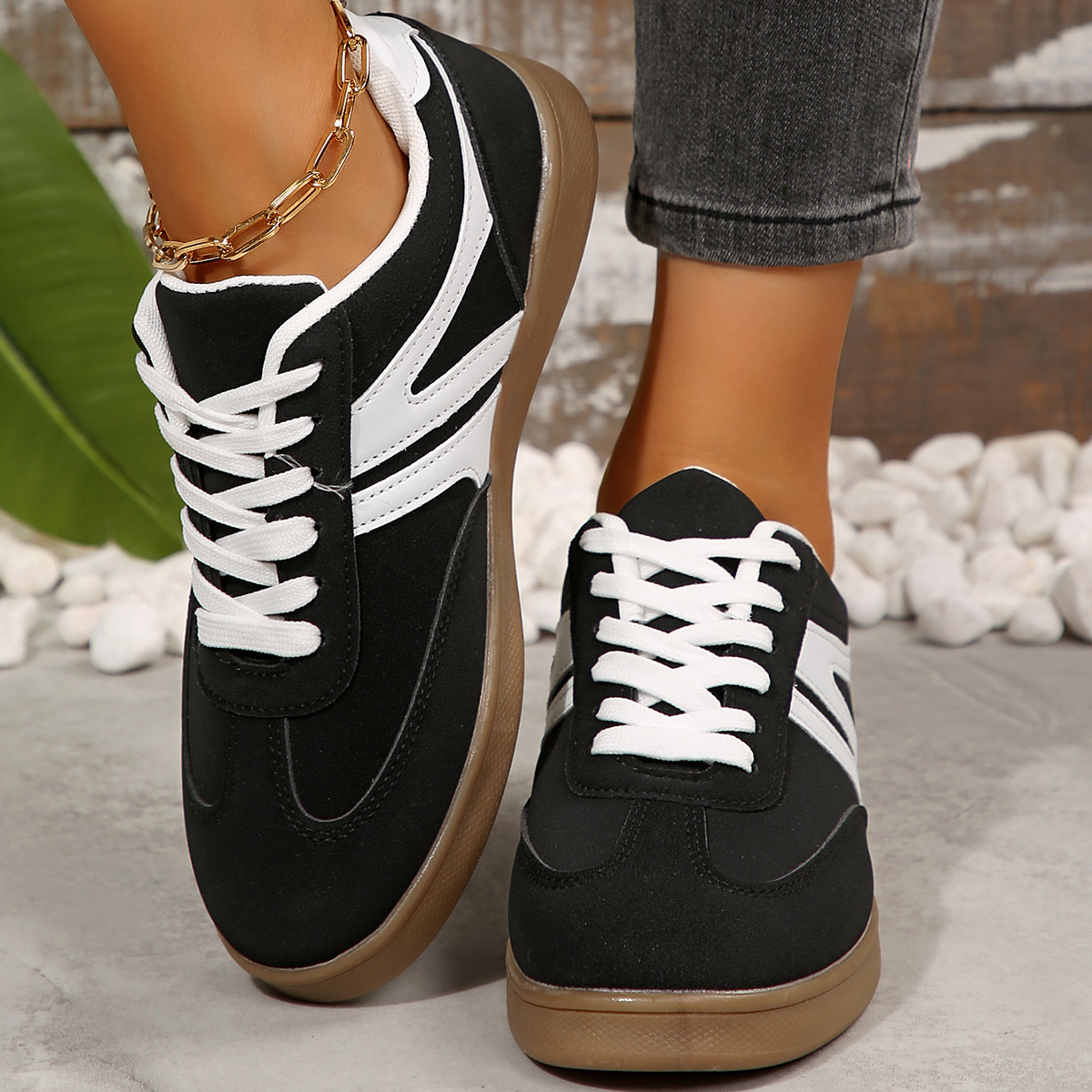 未弄好-----Women’s Vintage Casual Platform Sneakers – Comfortable Round Toe & Easy-to-Match Style