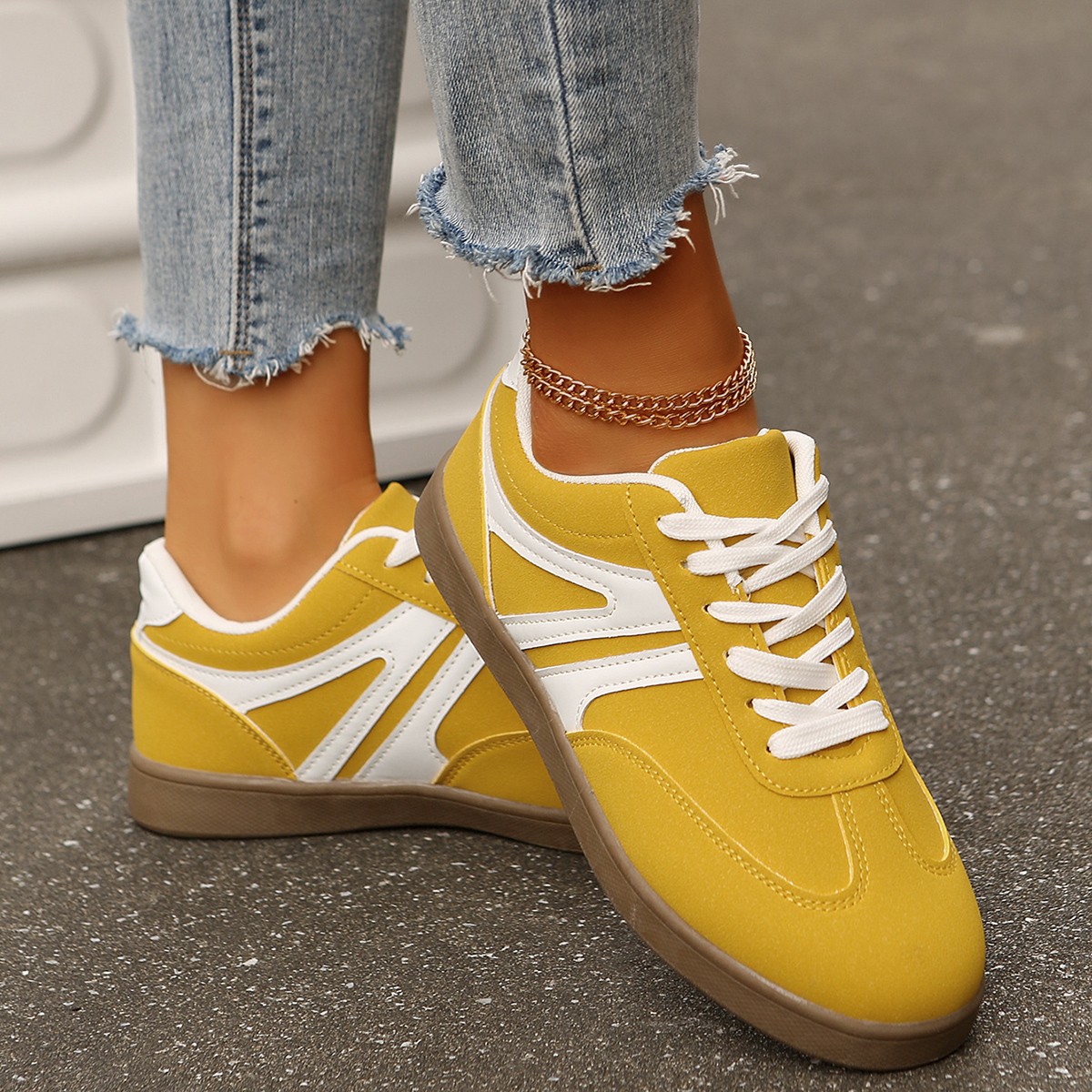 未弄好-----Women’s Vintage Casual Platform Sneakers – Comfortable Round Toe & Easy-to-Match Style
