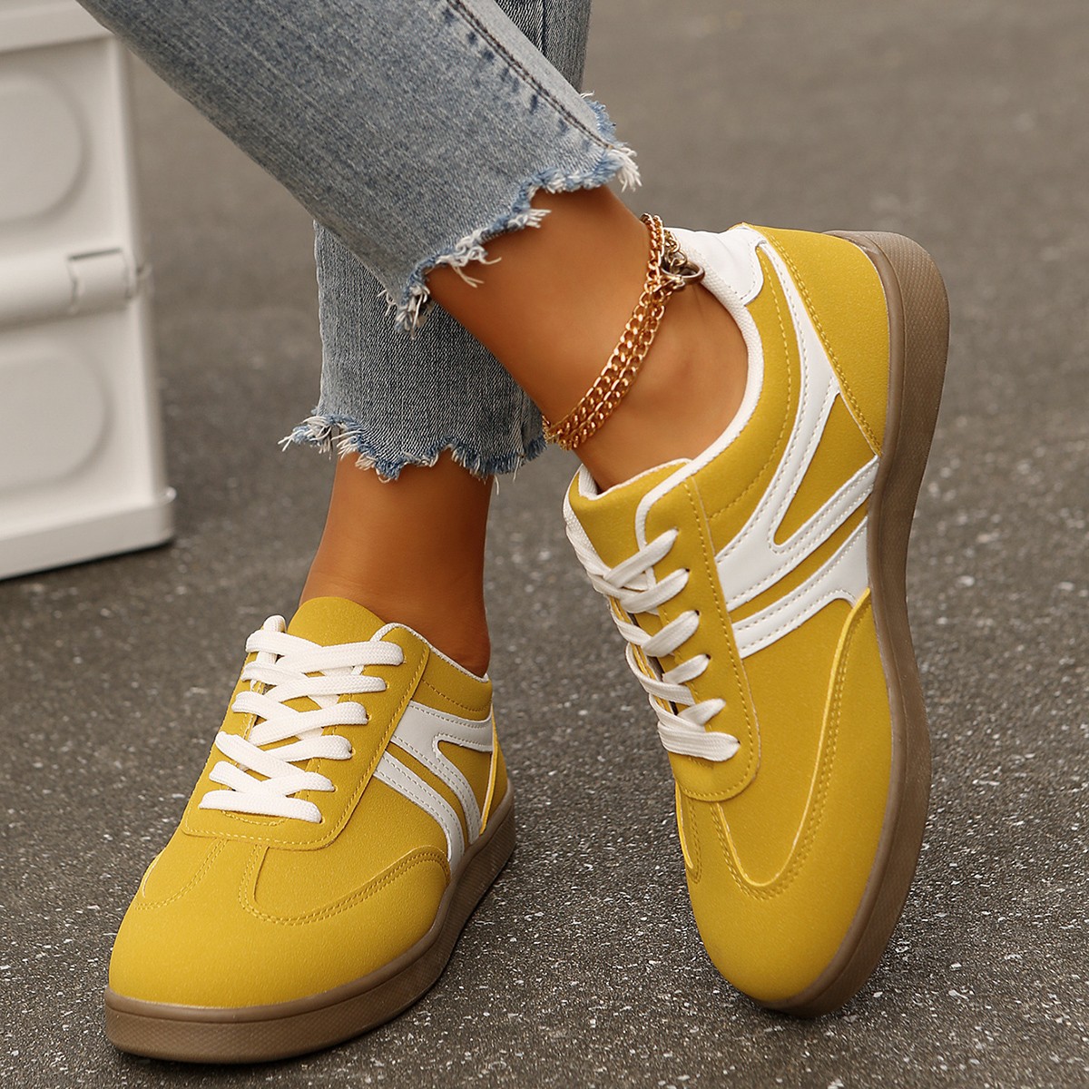 未弄好-----Women’s Vintage Casual Platform Sneakers – Comfortable Round Toe & Easy-to-Match Style