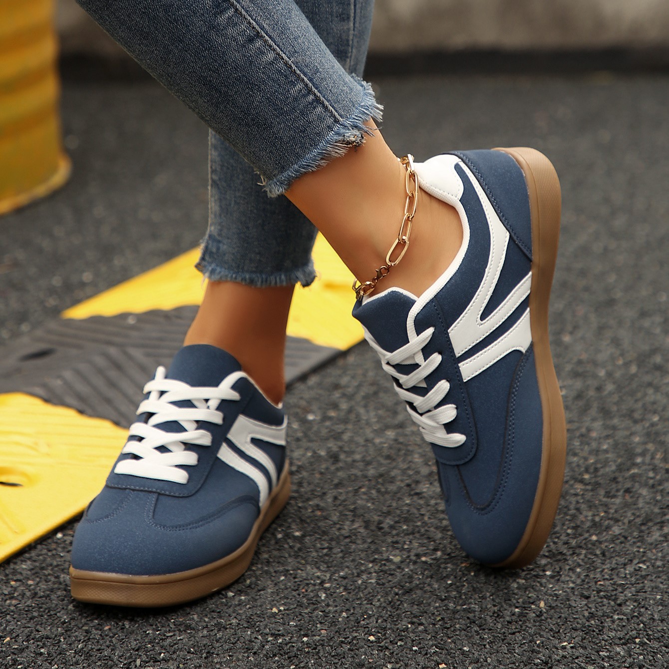 未弄好-----Women’s Vintage Casual Platform Sneakers – Comfortable Round Toe & Easy-to-Match Style