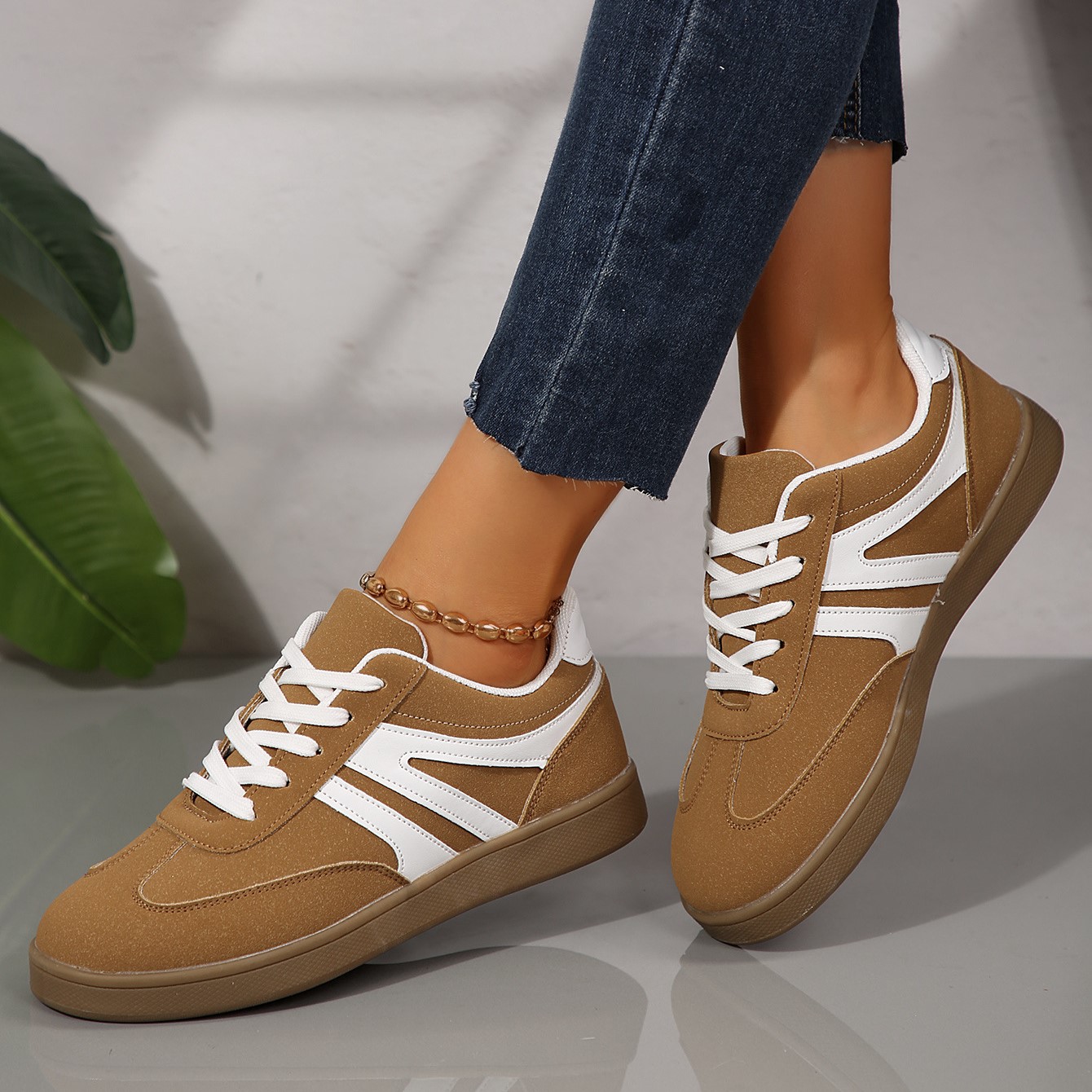 未弄好-----Women’s Vintage Casual Platform Sneakers – Comfortable Round Toe & Easy-to-Match Style