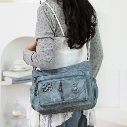 Women’s Vintage Crossbody Bag – Multi-Pocket Casual Everyday Purse