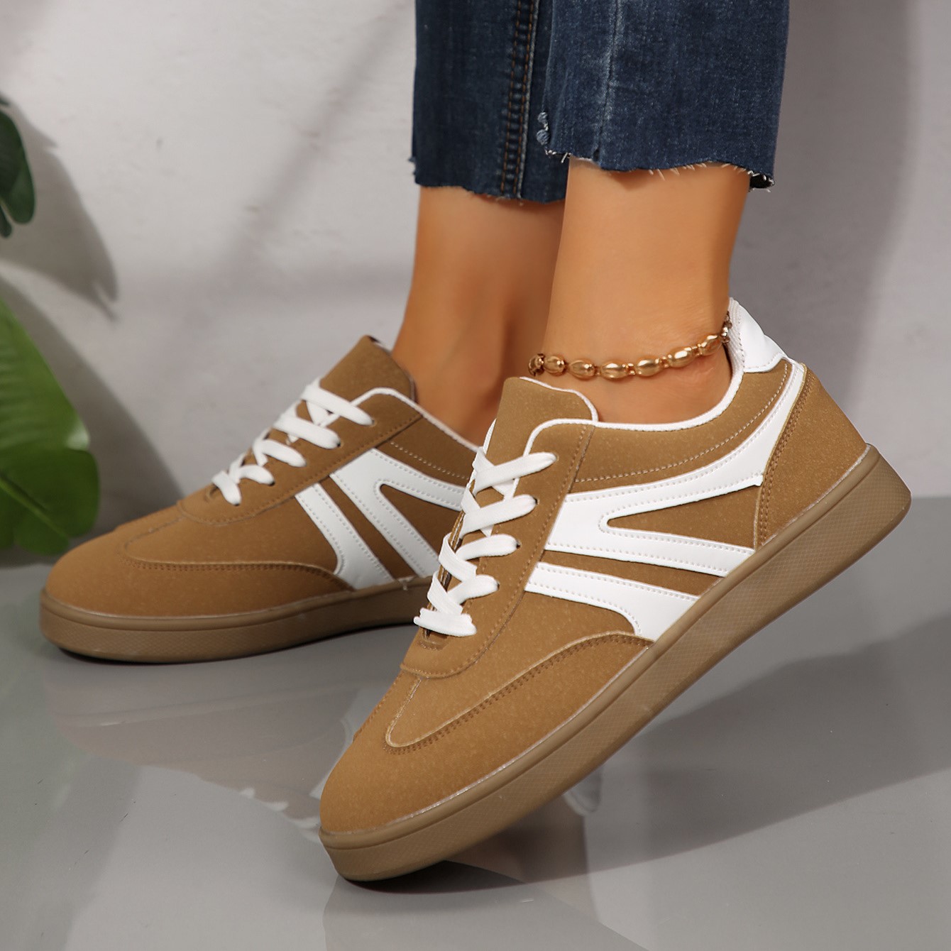 未弄好-----Women’s Vintage Casual Platform Sneakers – Comfortable Round Toe & Easy-to-Match Style