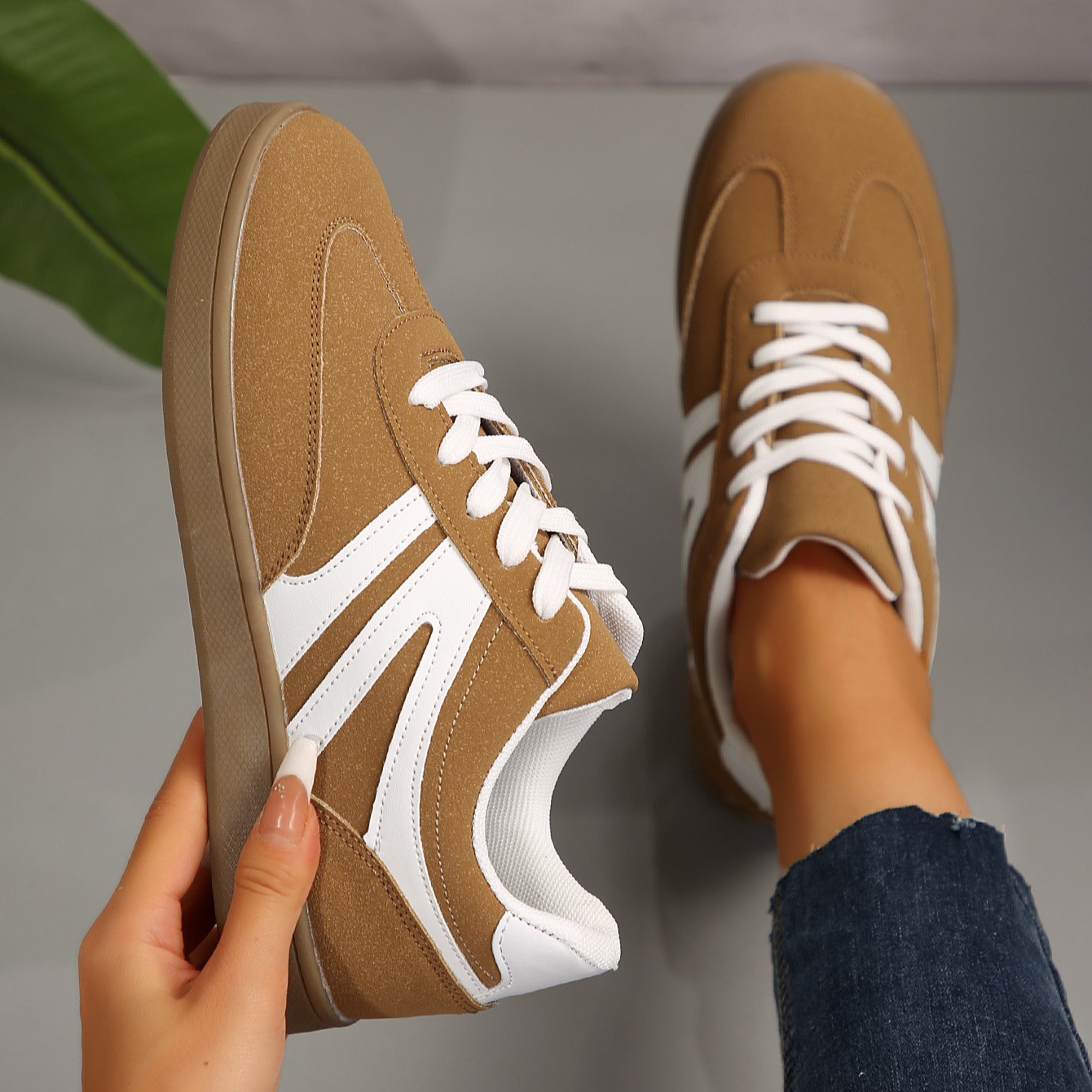 未弄好-----Women’s Vintage Casual Platform Sneakers – Comfortable Round Toe & Easy-to-Match Style