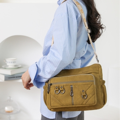 Women’s Vintage Crossbody Bag – Multi-Pocket Casual Everyday Purse