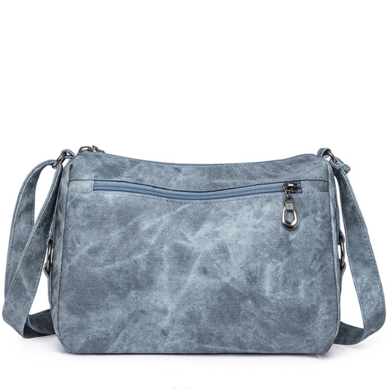 Women’s Multi-Zip Shoulder Bag – Lightweight Vintage Crossbody Purse