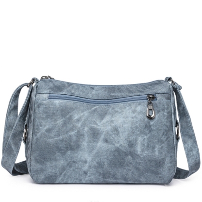 Women’s Multi-Zip Shoulder Bag – Lightweight Vintage Crossbody Purse