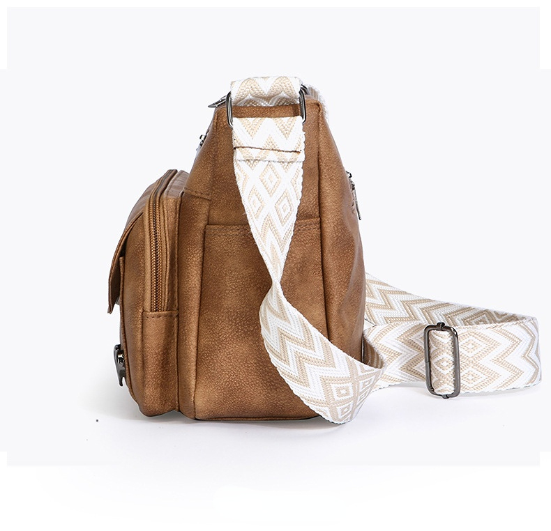 Vintage Denim Crossbody Bag – Multi-Pocket Everyday Purse for Women