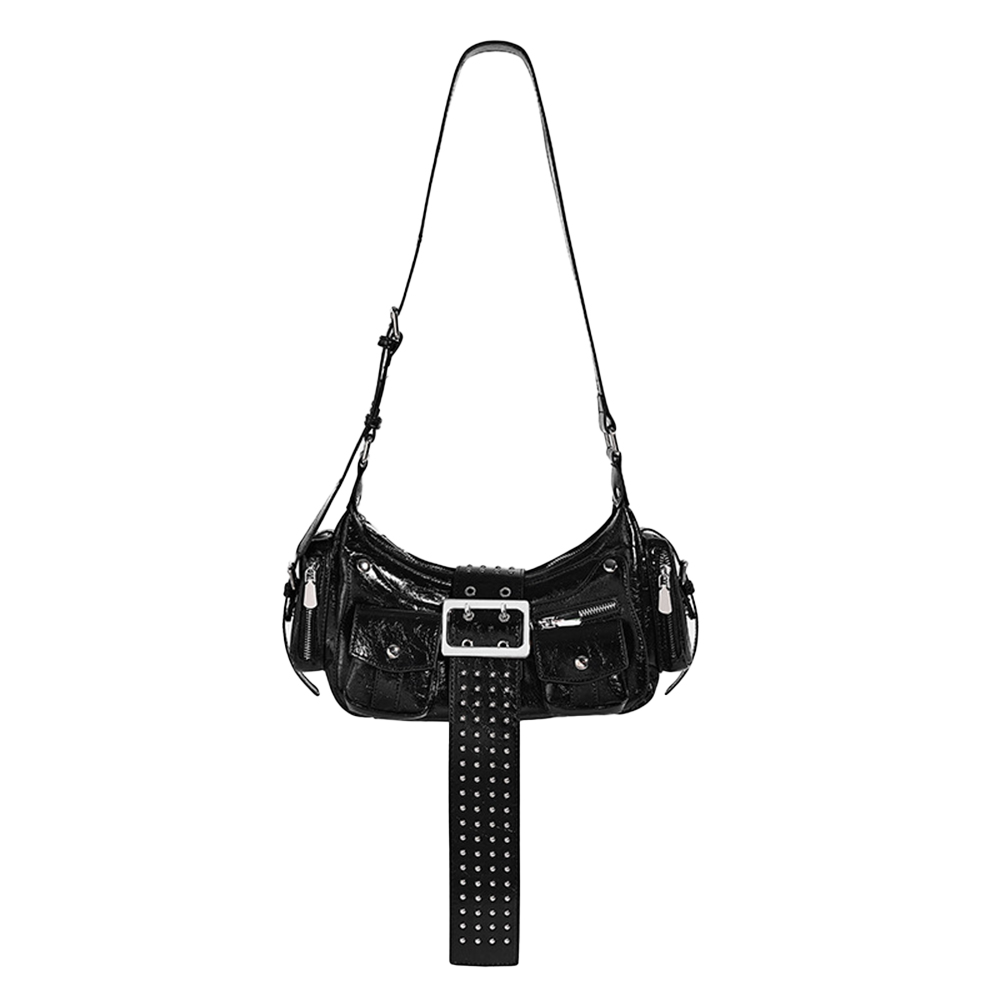 Vintage Punk Studded Shoulder Bag