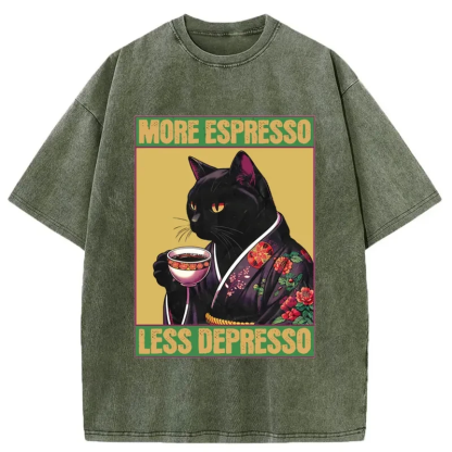 Up Caffeine Down Depression Washed T-Shirt