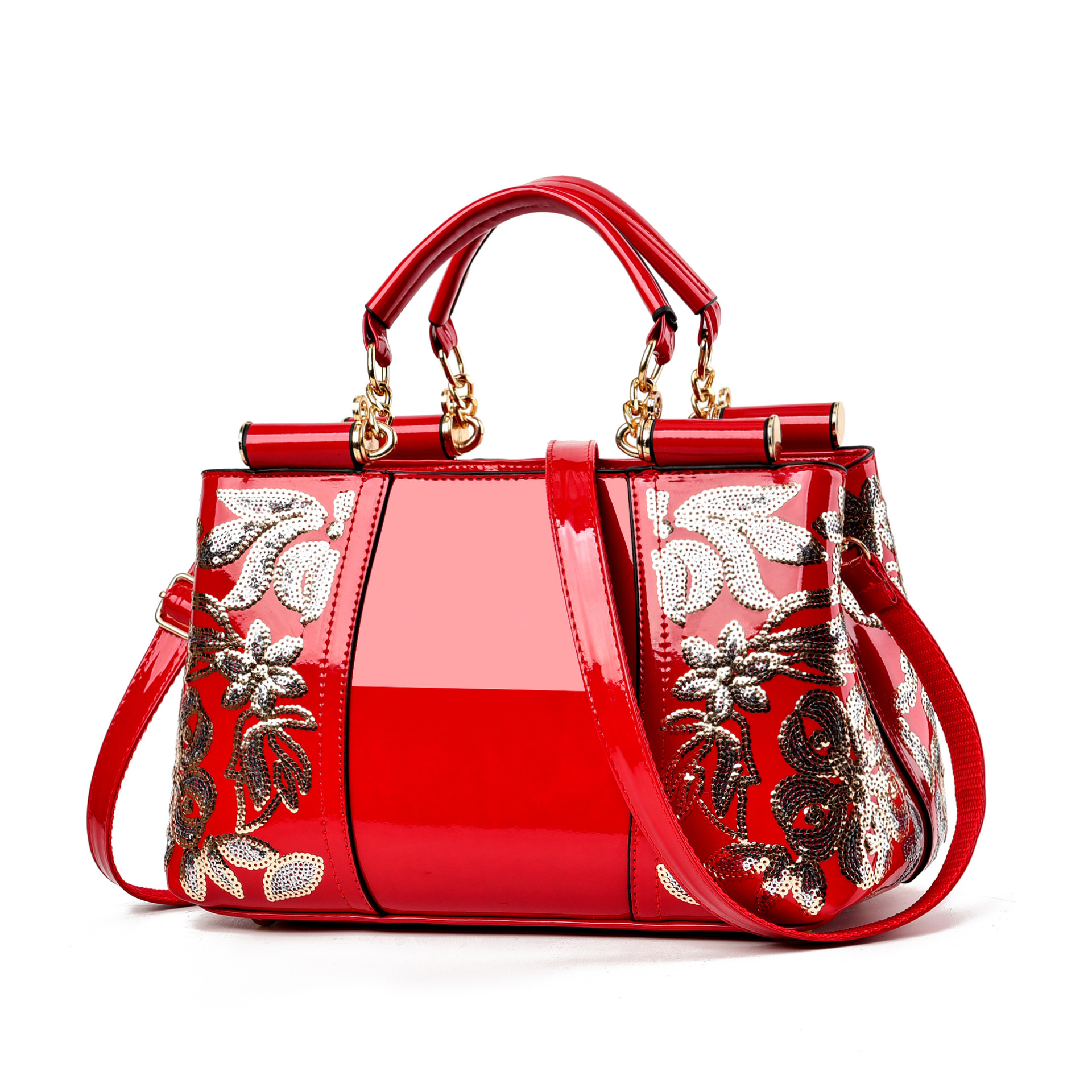 Women's Elegant Floral Embossed Handbag – Luxury Vintage Top Handle Shoulder Bag