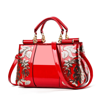 Women's Elegant Floral Embossed Handbag – Luxury Vintage Top Handle Shoulder Bag