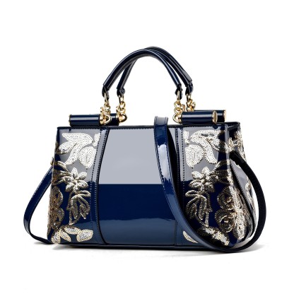Women's Elegant Floral Embossed Handbag – Luxury Vintage Top Handle Shoulder Bag