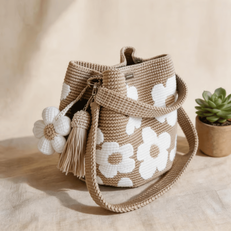 Handmade Crochet Flower Tote 🌼✨