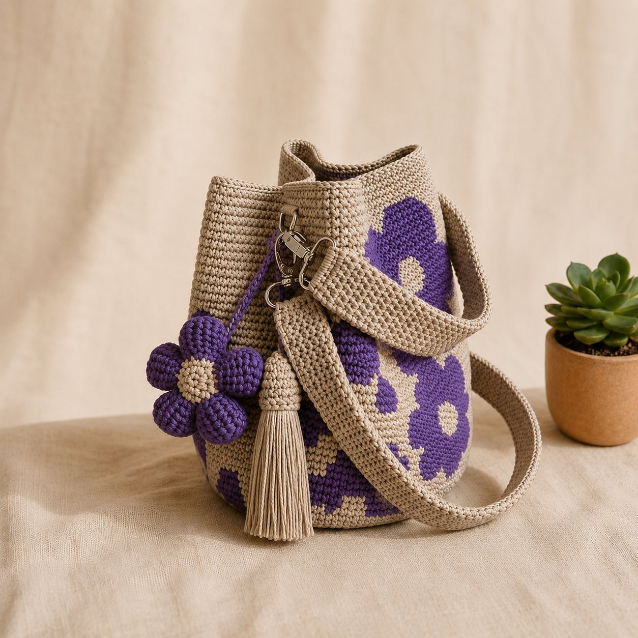 Handmade Crochet Flower Tote 🌼✨