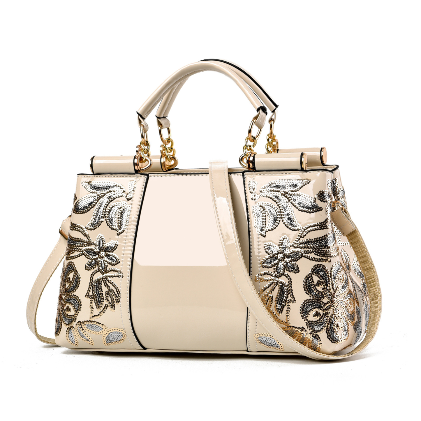 Women's Elegant Floral Embossed Handbag – Luxury Vintage Top Handle Shoulder Bag