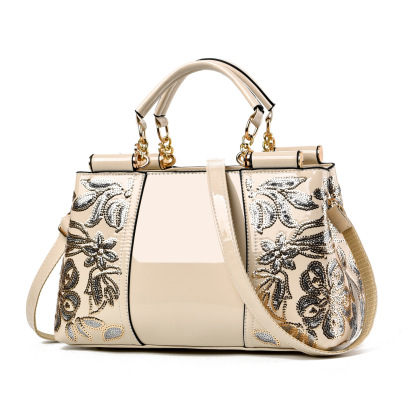 Women's Elegant Floral Embossed Handbag – Luxury Vintage Top Handle Shoulder Bag