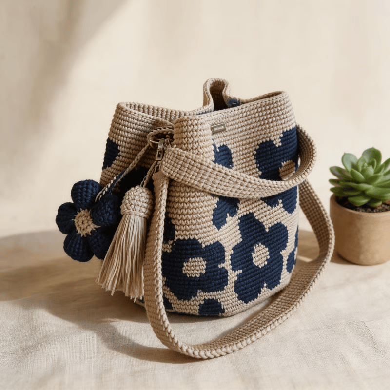 Handmade Crochet Flower Tote 🌼✨