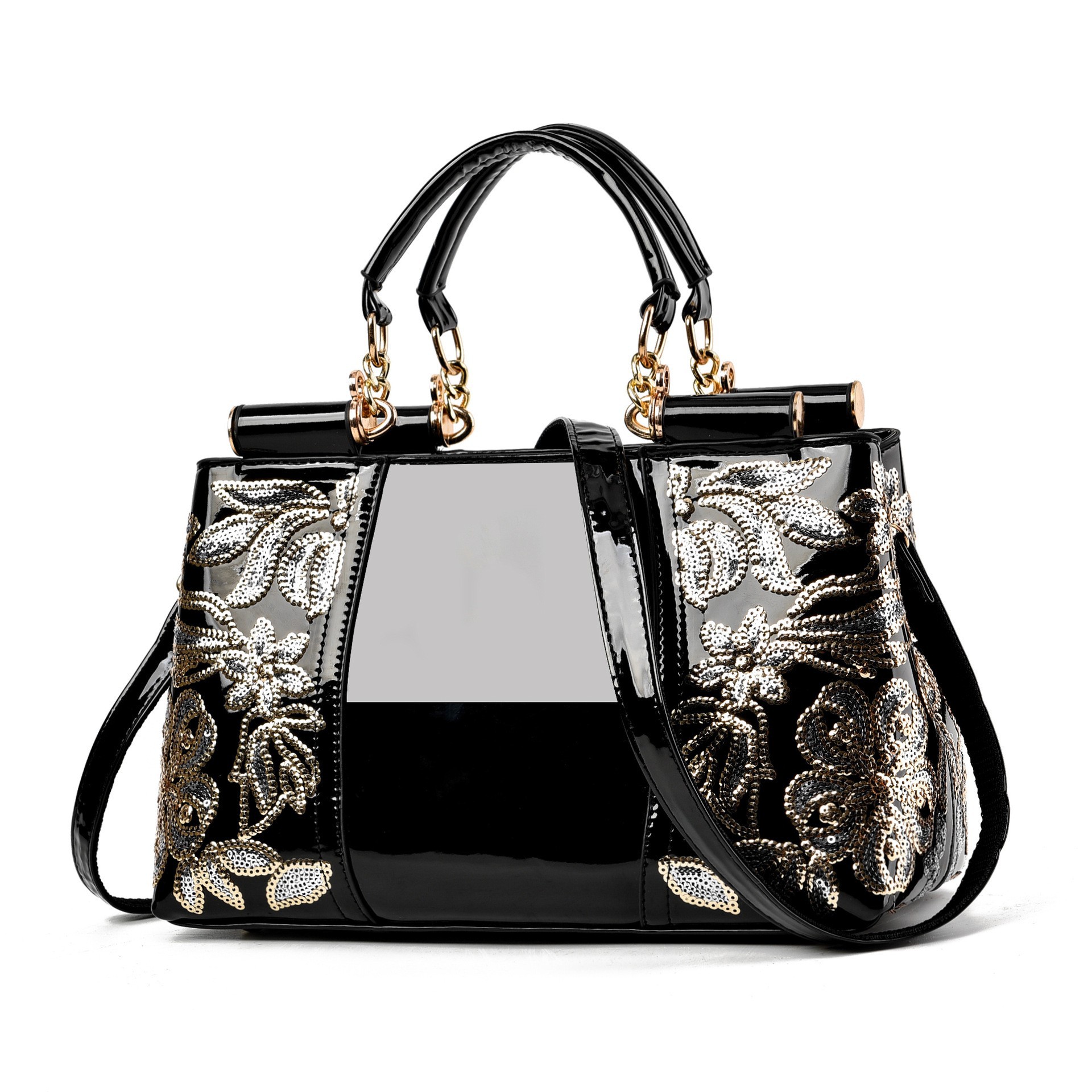 Women's Elegant Floral Embossed Handbag – Luxury Vintage Top Handle Shoulder Bag