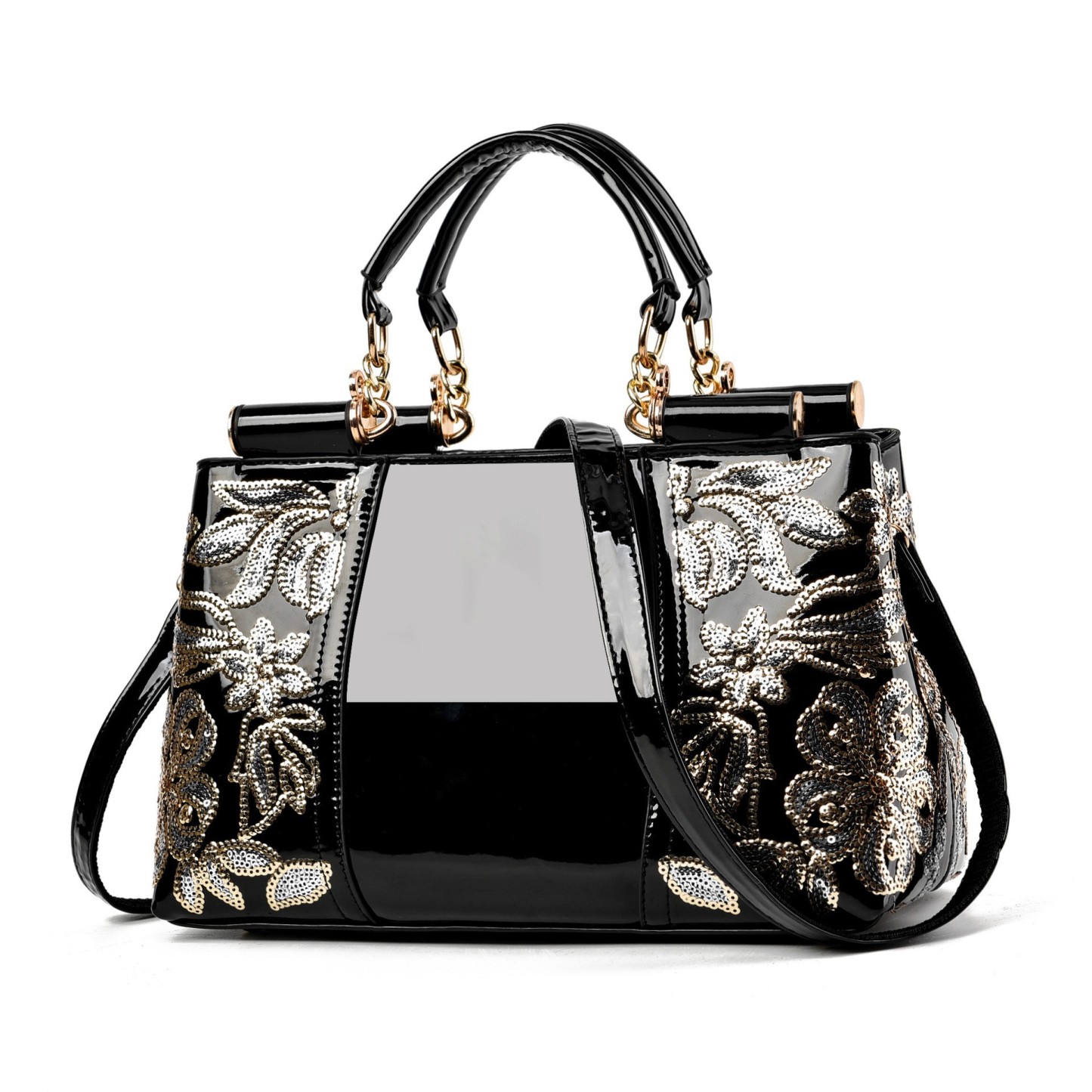Women's Elegant Floral Embossed Handbag – Luxury Vintage Top Handle Shoulder Bag