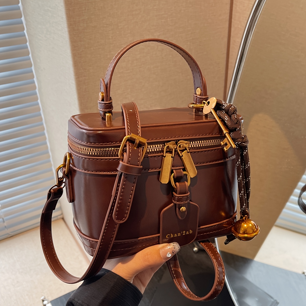 Vintage Bell Charm Box Bag