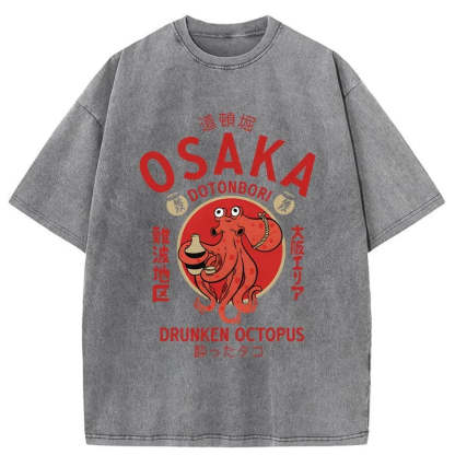 Drunken Octopus Japan Washed T-Shirt