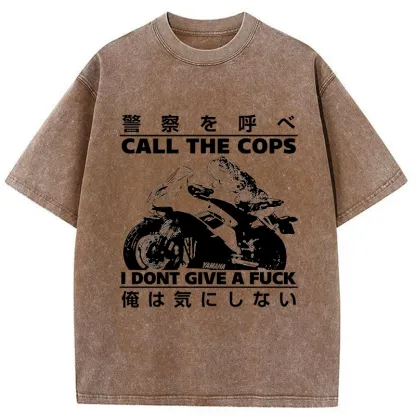 Funny Frog Riding A Motorcycle Washed T-Shirt