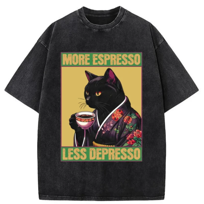 Up Caffeine Down Depression Washed T-Shirt