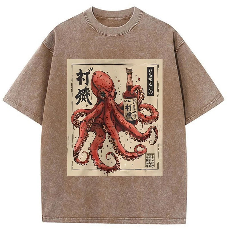 Osaka Saké Octopus Washed T-Shirt