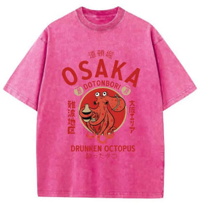 Drunken Octopus Japan Washed T-Shirt