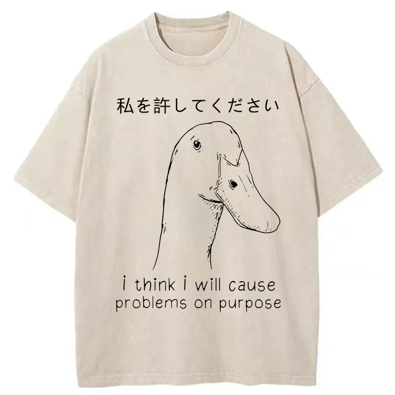 Stupid Goose Funny Washed T-Shirt