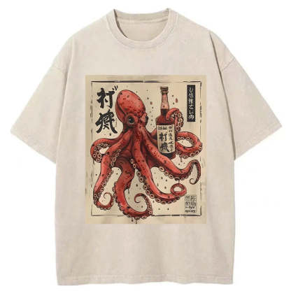 Osaka Saké Octopus Washed T-Shirt