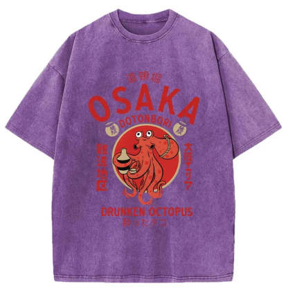 Drunken Octopus Japan Washed T-Shirt