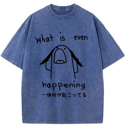 What Is Even Happening Washed T-Shirt