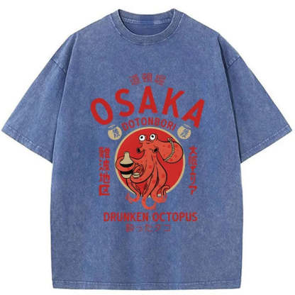 Drunken Octopus Japan Washed T-Shirt