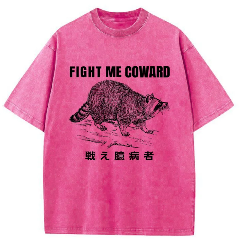 Fight Raccoon Japanese Washed T-Shirt