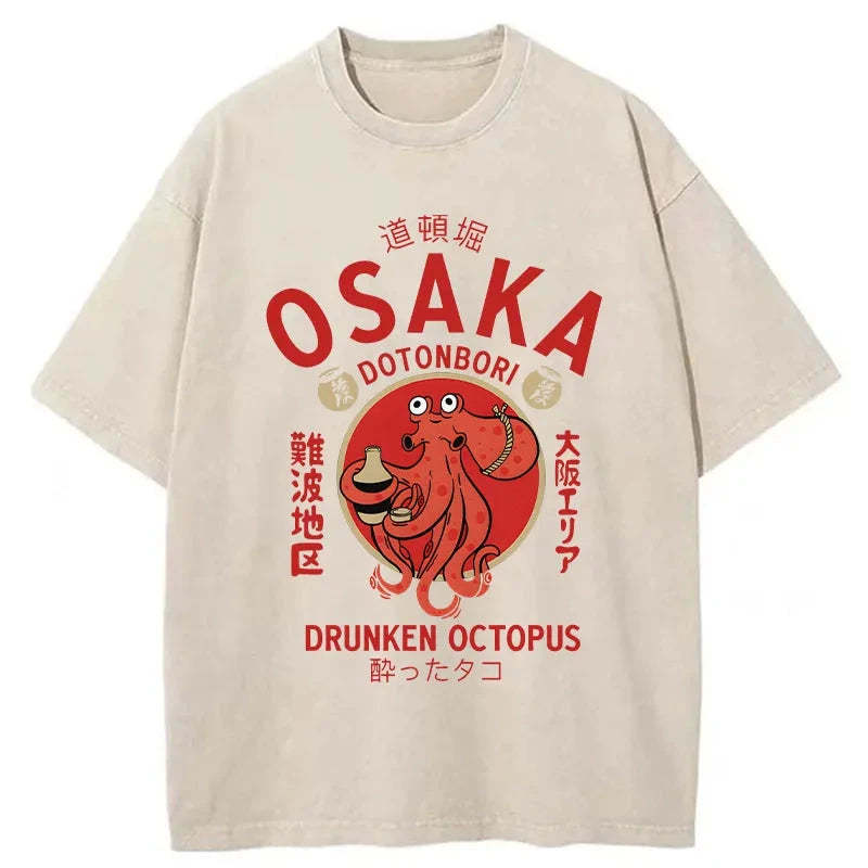 Drunken Octopus Japan Washed T-Shirt