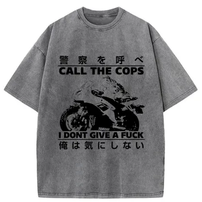 Funny Frog Riding A Motorcycle Washed T-Shirt