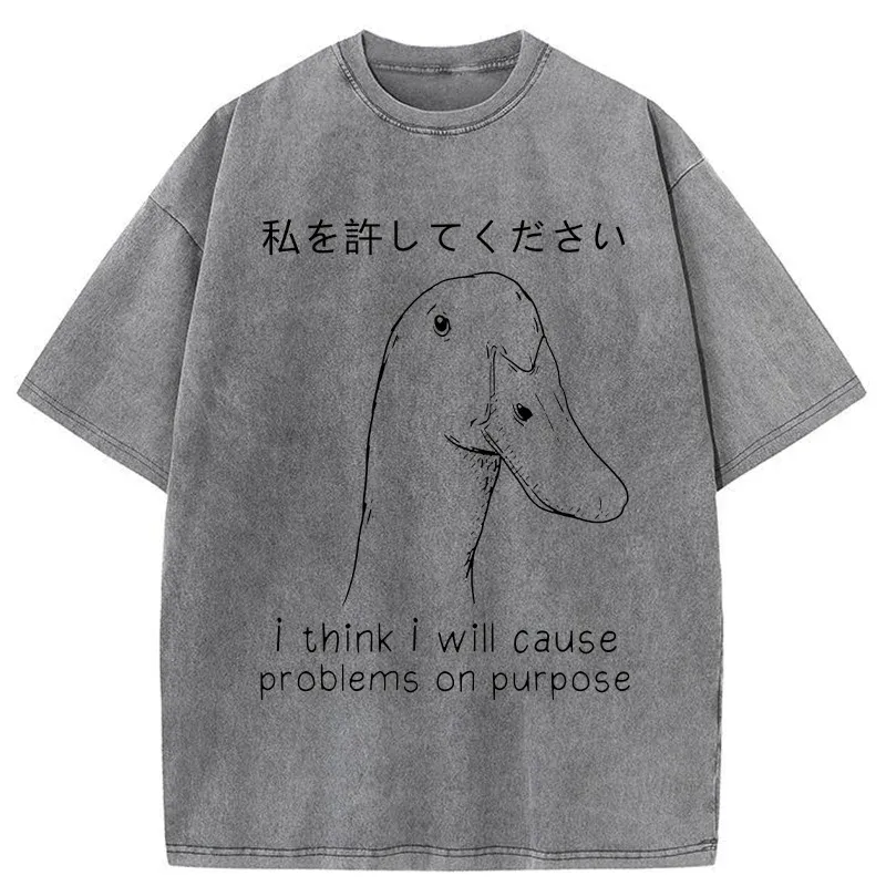Stupid Goose Funny Washed T-Shirt